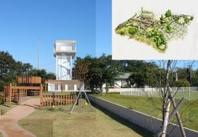 八戸市グレットタワーと周辺の公園：当社設計