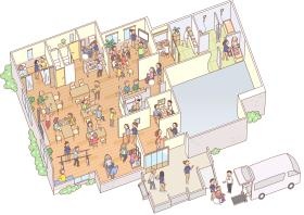 デイサービス内