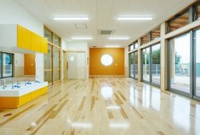 乳児室・ほふく室です。今は、真ん中あたりに仕切りがあります。