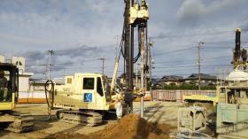 地盤改良工事 現場作業状況