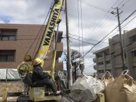 地盤改良工事 建柱車作業状況