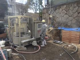 地盤改良工事 作業状況
