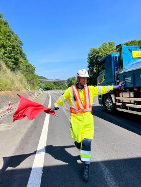 高速道路交通規制区域内 車両誘導