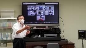 リモートを活用し、研修・会議実施（理事長と共に全体会議）