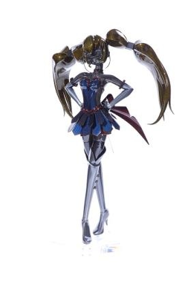 自社製作のオリジナルＣＦＲＰ製フィギュア「カールボンヌ未来」