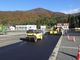 かぐらスキー場 みつまたステーション 舗装工事