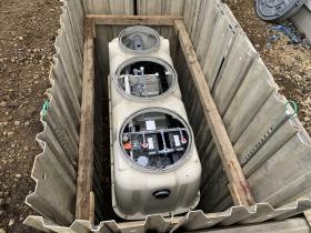 工事中の浄化槽です。浄化槽の設計施工を行います。