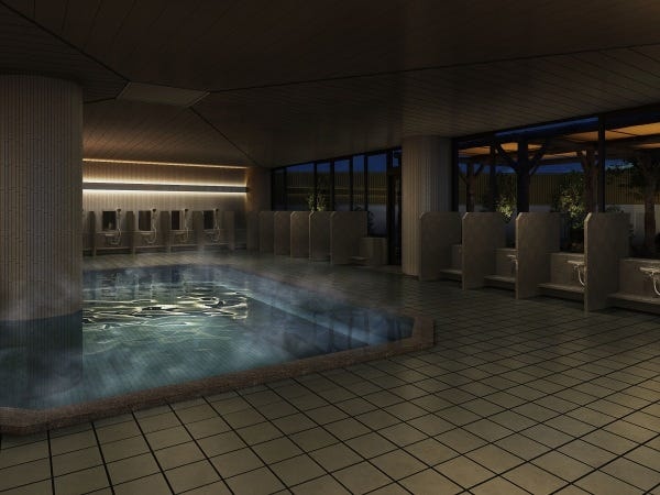 ホテル大浴場内清掃