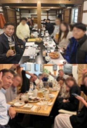 歓送迎会の写真です。コミュニケーションを大事にしています。