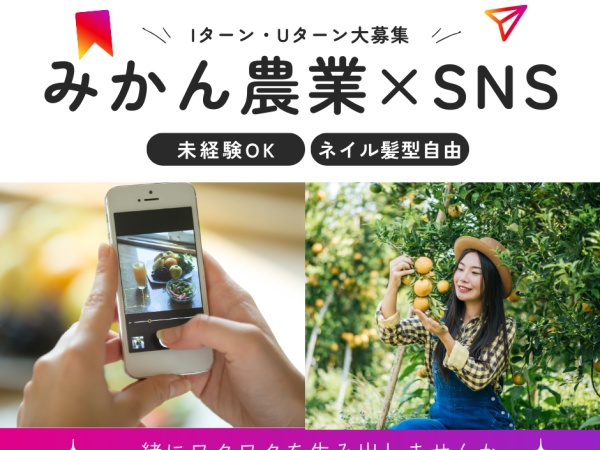 みかん農園の農業従事者募集！SNS発信で農業の魅力を発信